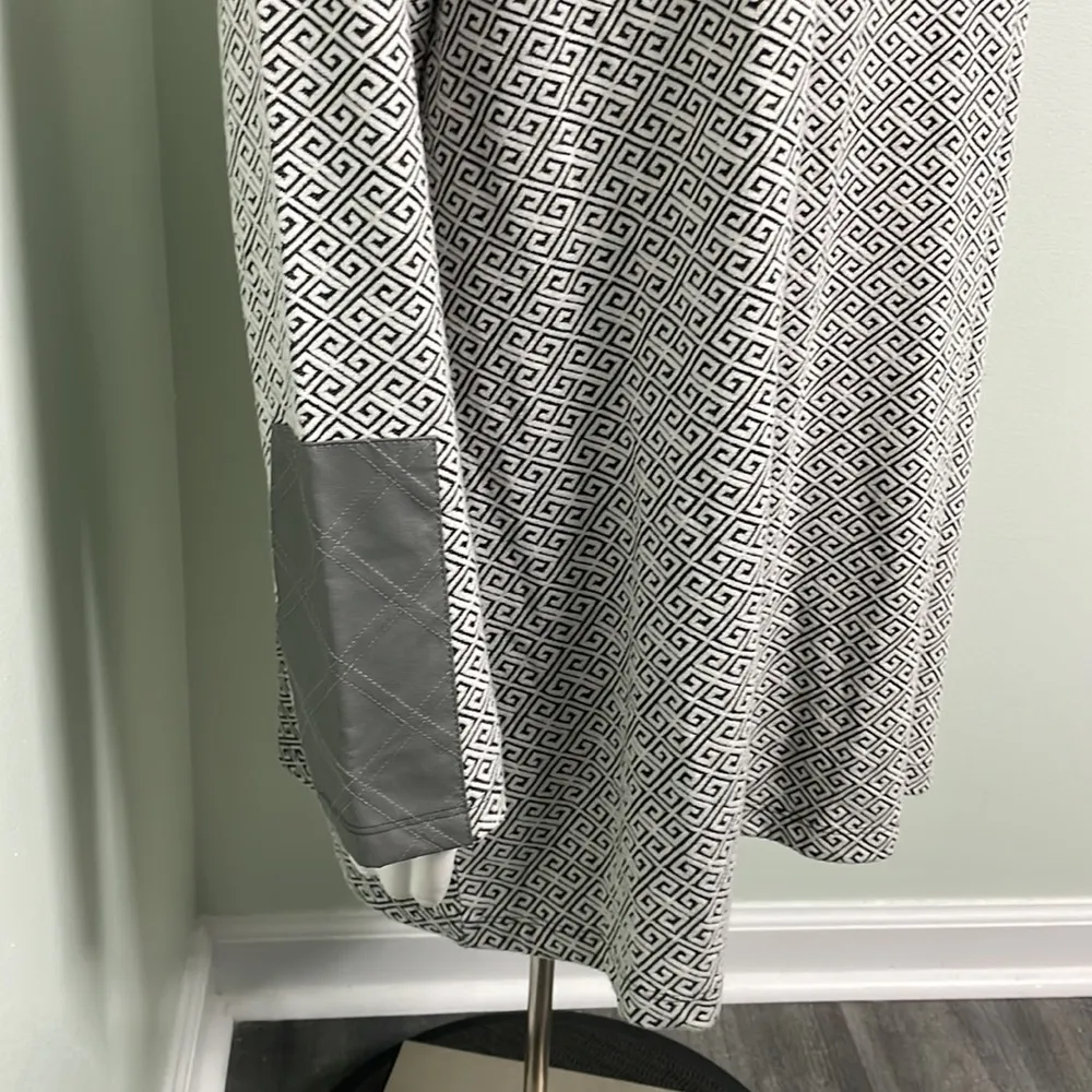 Tyler Boe Jacquard Geometric Pattern Tunic Dress Black Size M - Image 2