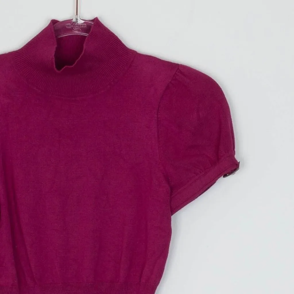 Express Womens Mock Neck Sweater Size‎ XS Puff Sleeve Y2K Preppy Career Work - Image 2