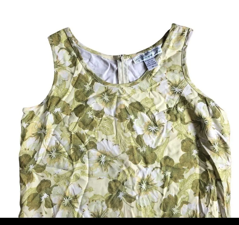 VTG Pineapple Moon 100% SILK Jane Hawaiian Dress A - Image 3