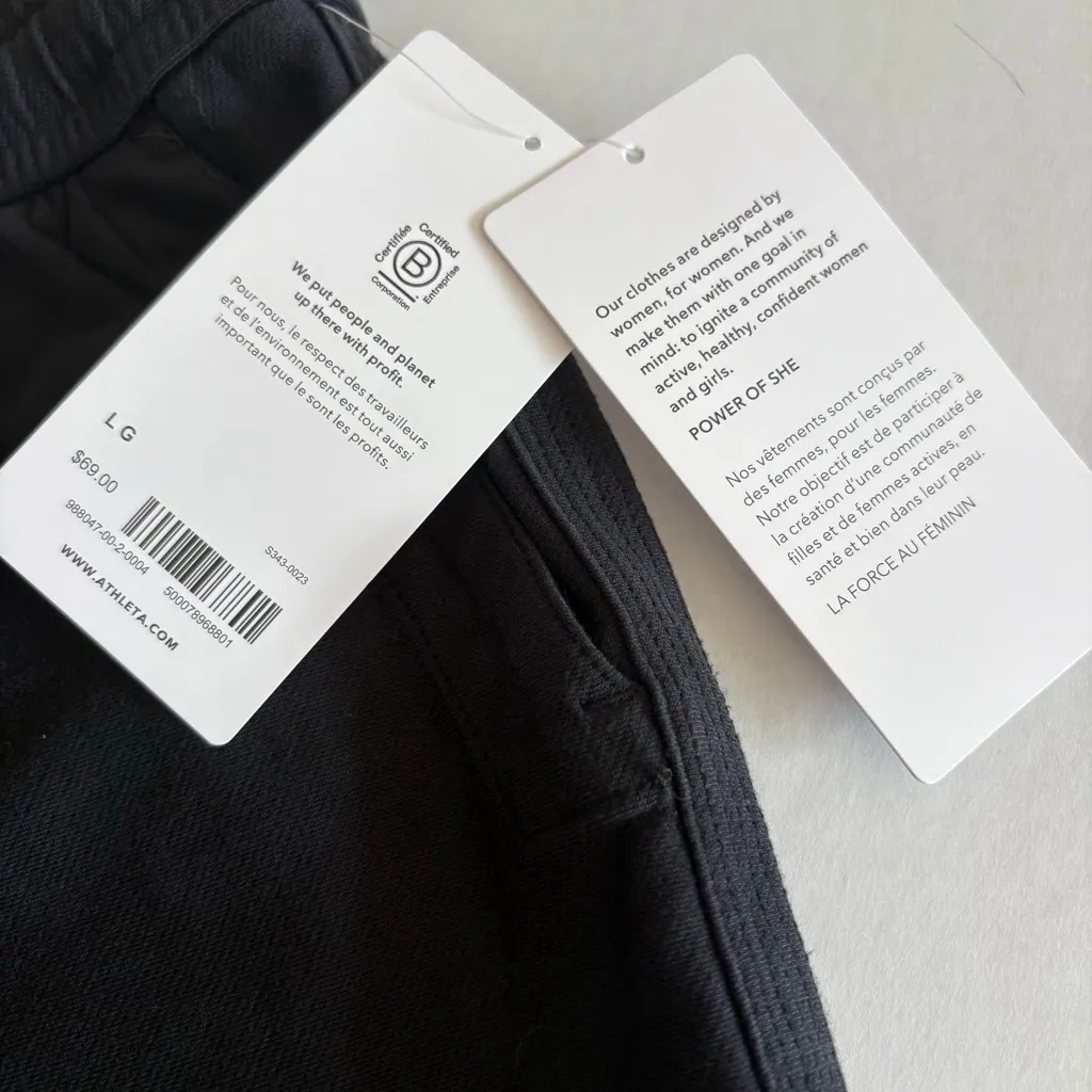 NWT Athleta Farallon Cotton Athletic Shorts Black L - Image 10