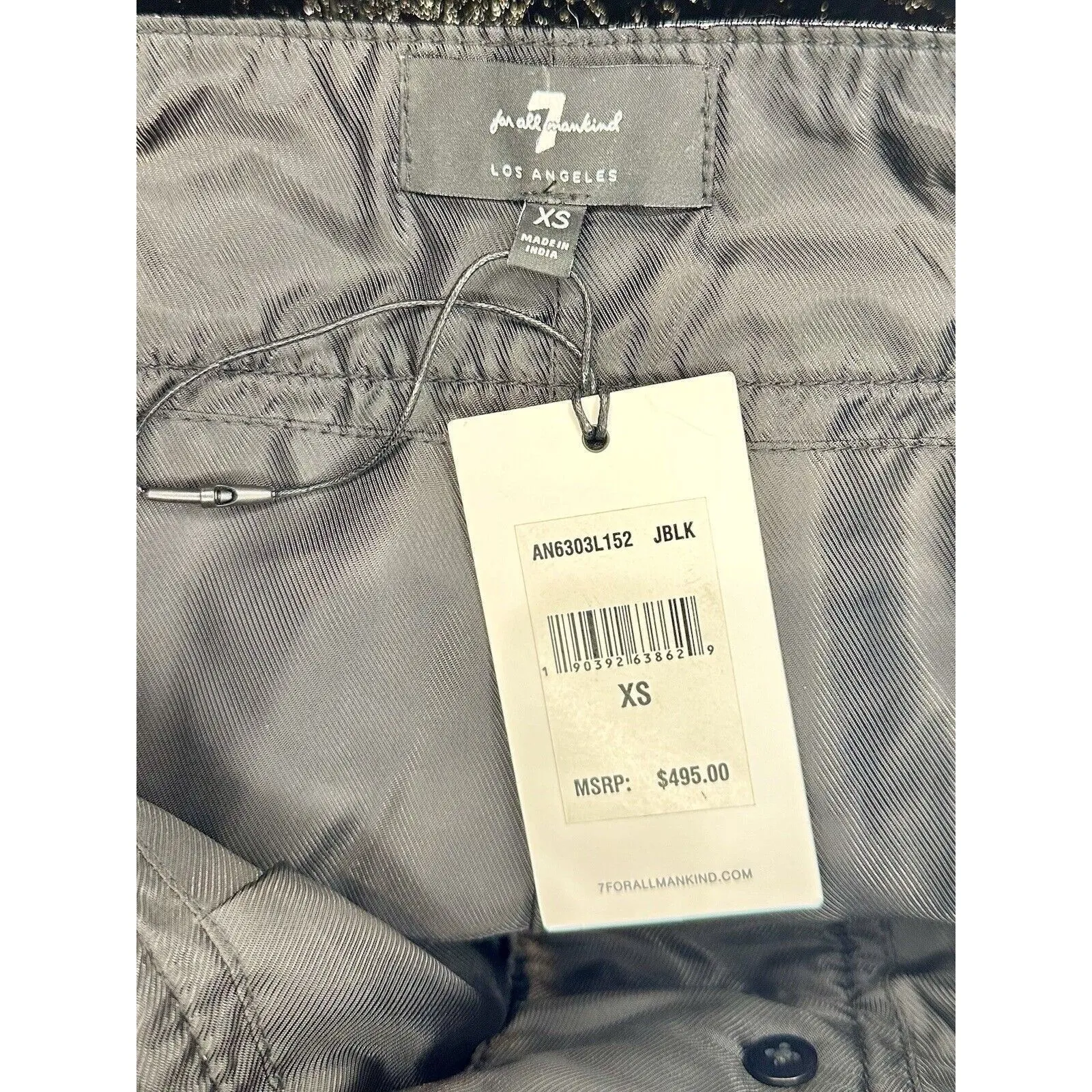 7 For All Mankind Genuine Leather Mini Skirt Size XS NWT Retails for $495!! - Image 4