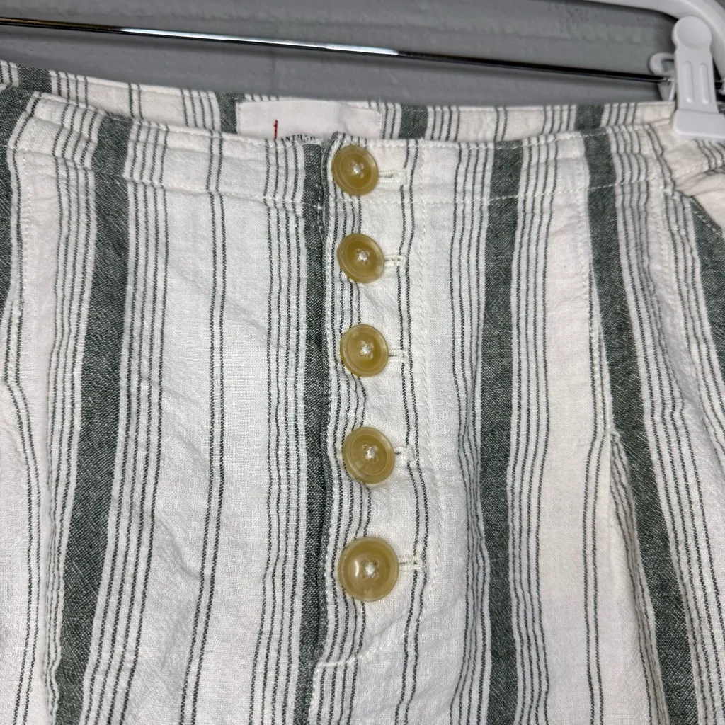 By Anthropologie Beachgoer Striped Linen Blend High-Rise Shorts Women’s Size 12 - Image 4