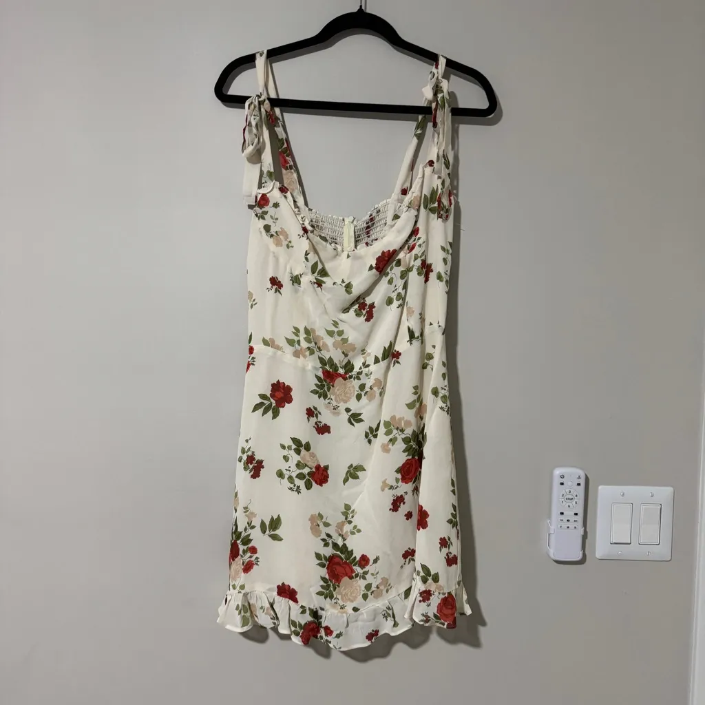 Reformation Christine Ruffle Dress Maureen Print Size 12 - Image 3