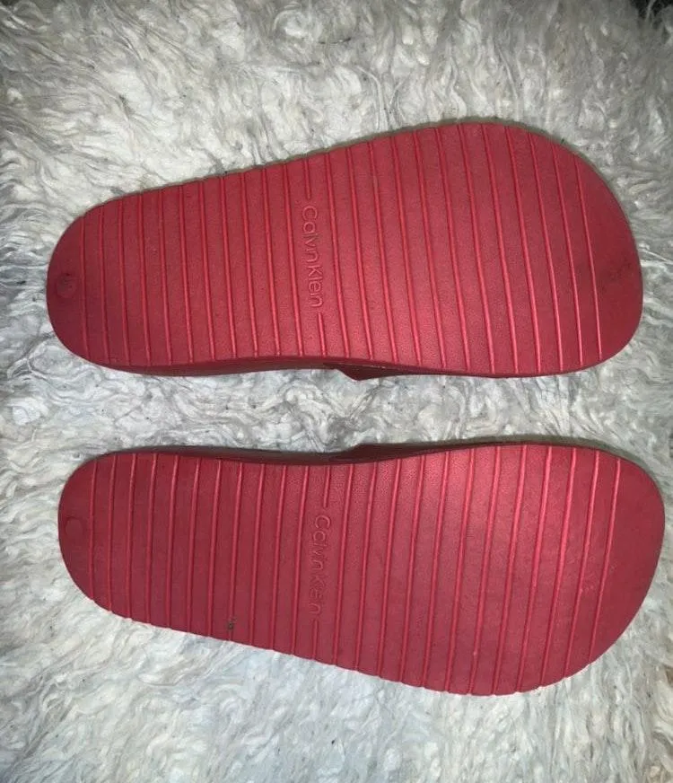 Calvin Klein Red CK Slides - Image 5