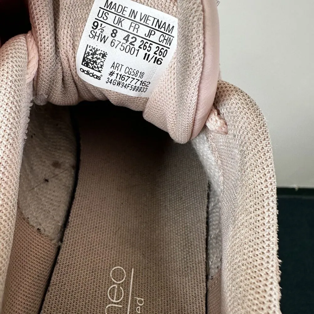 Adidas Sneakers Womens 9.5 Neo Blush Pink Suede Three Stripe Low Top Shoes - Image 6