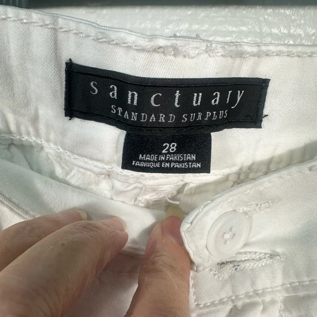 Sanctuary Women’s White Cargo Pants Size 28 NWT - Image 4