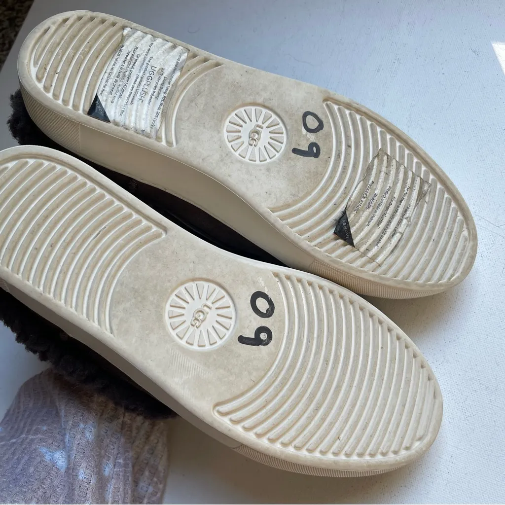 UGG Lynus Sneaker Boots Platform Shearling Charcoal Gray Size 7 - Image 6