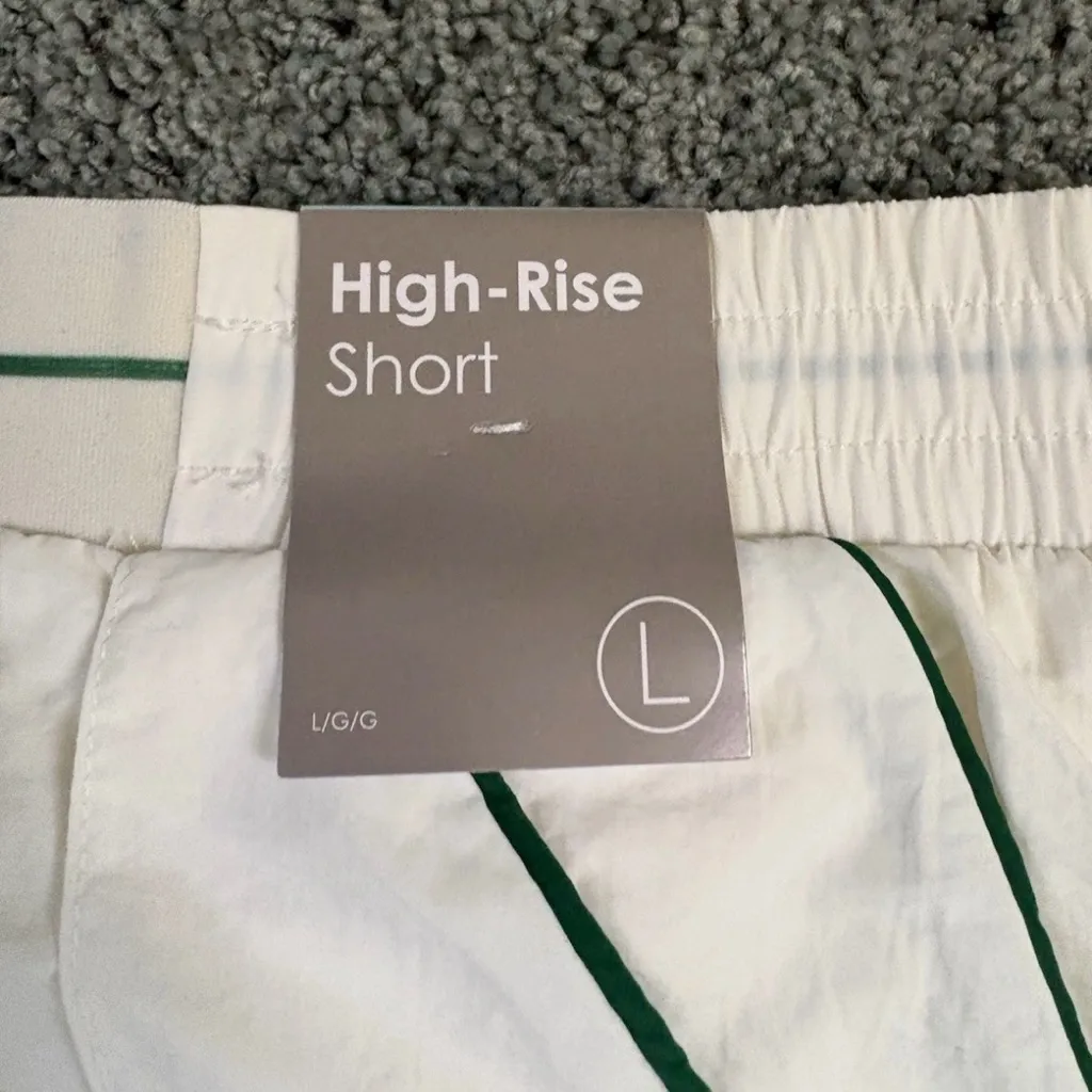 Forever 21 Active High Rise Shorts Size L White Green Lined NWT Activewear - Image 6