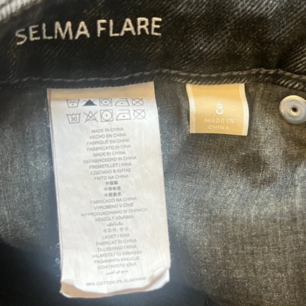 Michael Kors Selma Flare Black Jeans Womens Size 8 Buttonfly High Rise Festival - Image 7