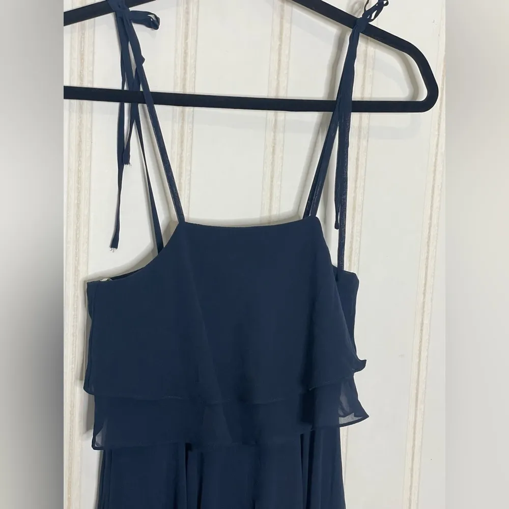 Jenny Yoo Blue Tie Strap Short Dress 817 - Image 4