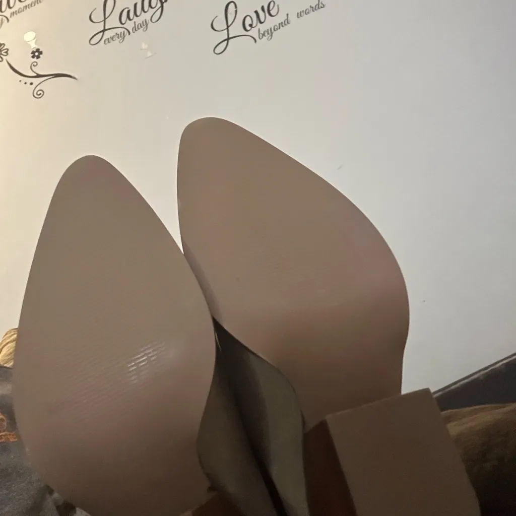 Tan Suede Knee-High Boots - Image 4