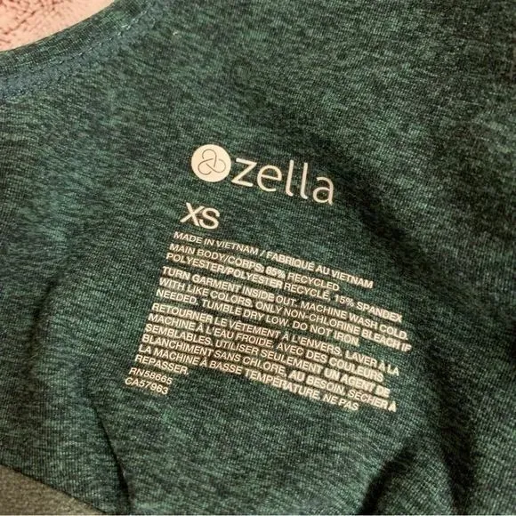 Zella Sports Bra Womens XS Green Criss Cross Back Workout‎ Athletic Crop Top - Image 3