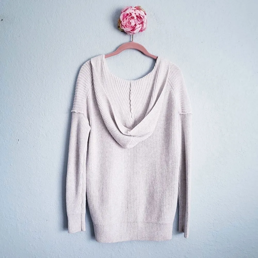 Rachel Zoe Light‎ Gray Cotton Knit Hoodie - Image 6