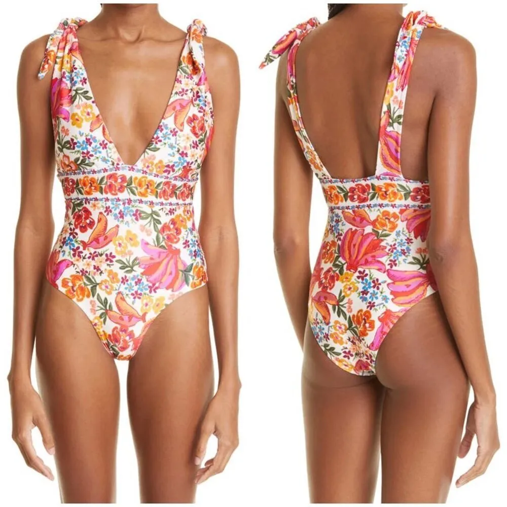 💕FARM RIO💕 Spring Bananas One Piece Swimsuit ~ Spring Bananas Print XS NWT - Image 7