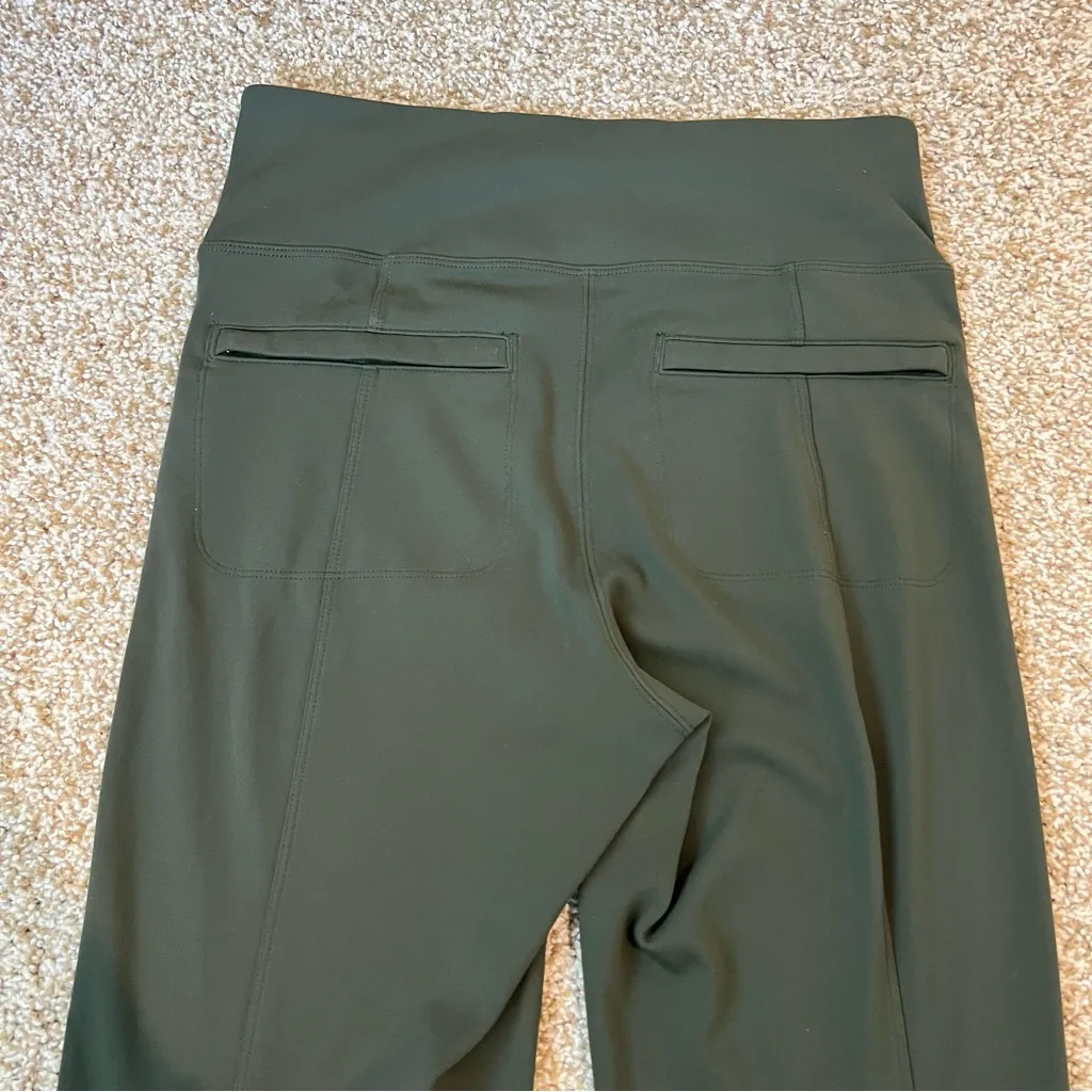 Athleta Delancey High Rise Pants Olive Green Aspen Straight Leg Yoga Size Small - Image 11