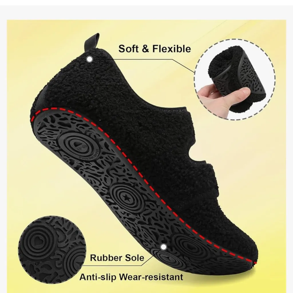 LeIsfIt Womens Mens Slippers Soft House Warm Fuzzy Shoes.For swelling, diabetic Brown Size undefined - Image 5