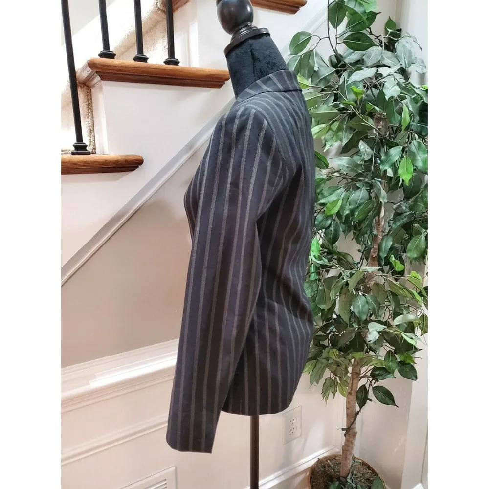 Marks & Spencer Per Una Black Wool Long Sleeve Single Breasted Jacket Blazer 8 - Image 5