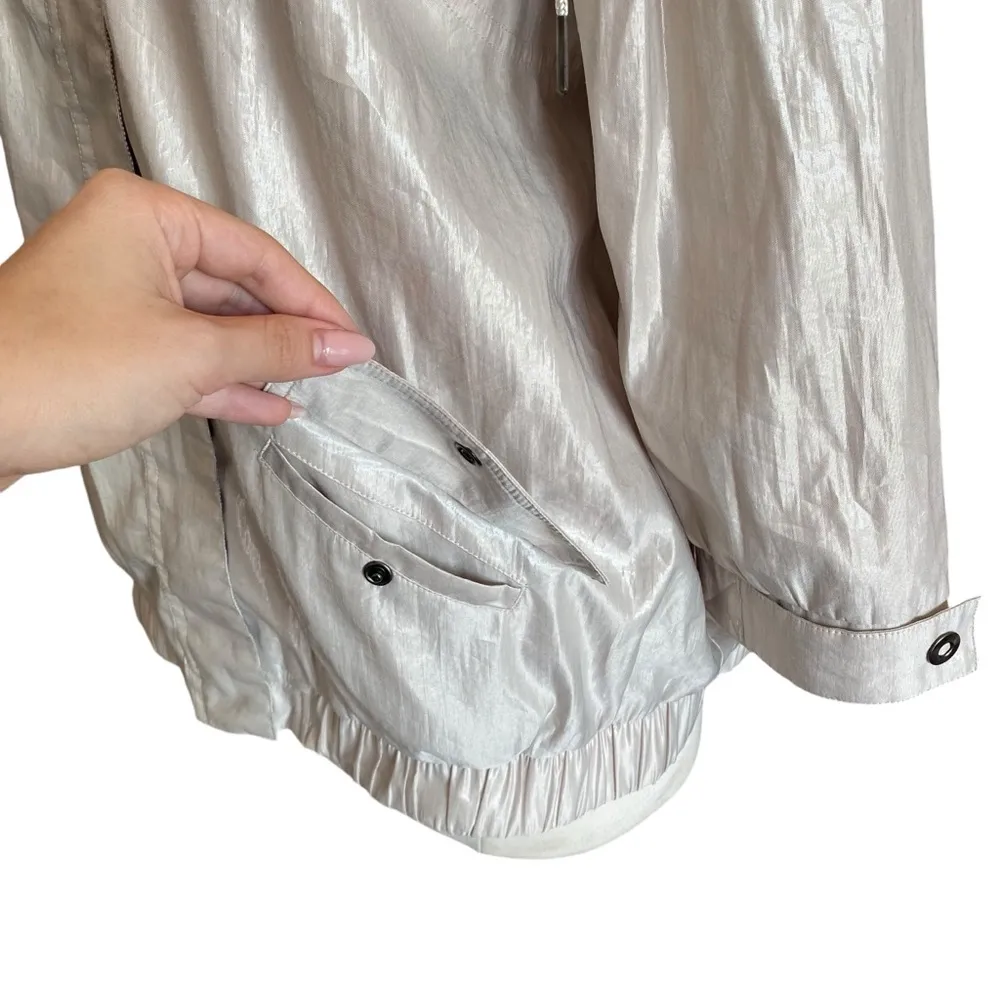 Chico’s Metallic Silver Windbreaker / Waterproof Jacket - Image 5