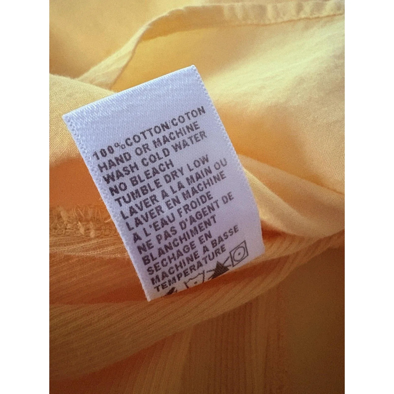 James Perse Shirt Womens 2 (M) Yellow Ribbed Slub Sides Roll Tab Sleeve Fitted - Image 14