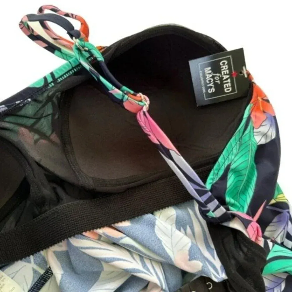 Swim Solutions Havanna Nights Bust Support Tankini Swim Top Size 16W Navy NWT Blue - Image 6