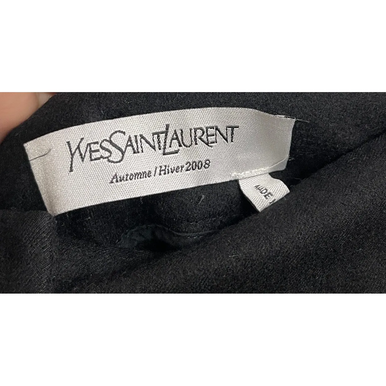 Yves Saint Laurent 100% Wool Tailored Trousers Black FW2008 Old Money Size F36 4 - Image 4