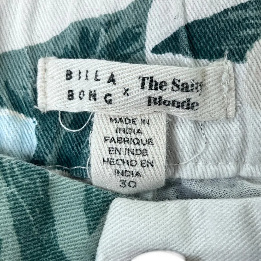 Billabong x The Salty Blonde Floral Shorts Womens 30 High Rise Cuffed Tropical - Image 3