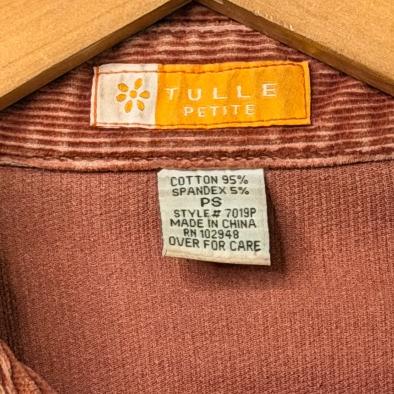 Tulle Anthropologie Corduroy Trucker Jacket Sz PS Utility Y2K Barn Chore Boho Orange - Image 3