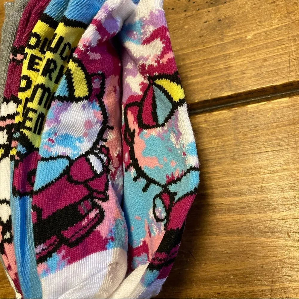 Hello Kitty 5 Pairs No Show Socks Retro Artsy Rainbow Kawaii NWT - Image 7