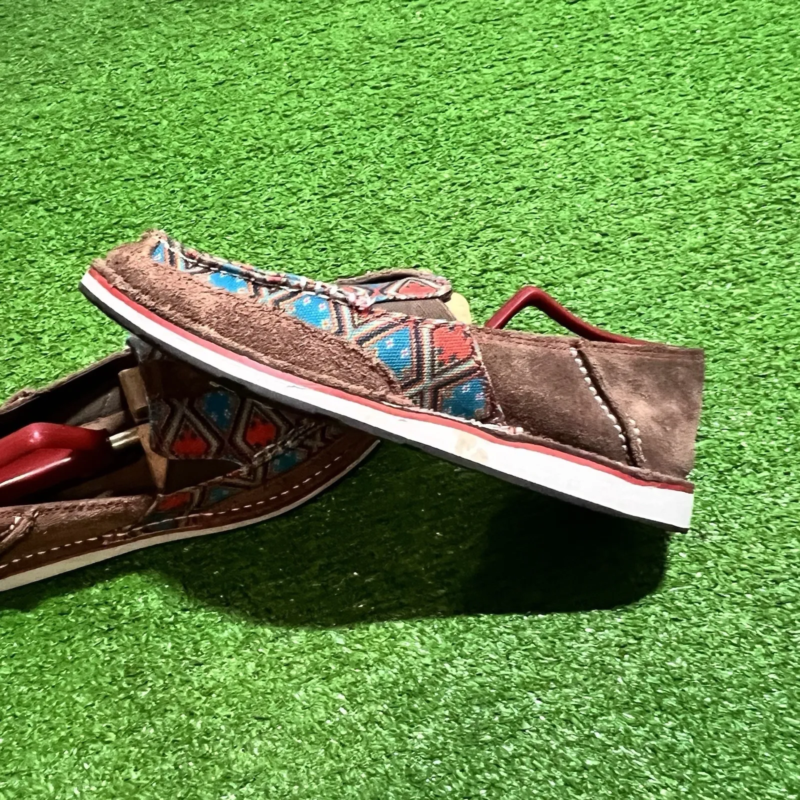 Ariat Size 9B Women's Cruiser Loafers Flat‎ Shoes Brown Suede Aztec Slip On - Image 4