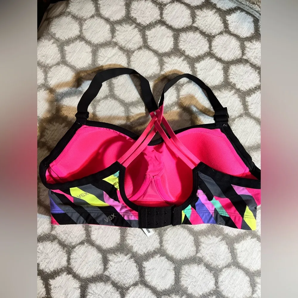 Victoria Secret VSX Sports Bra, bright colors, padded, strappy- great style - Image 2