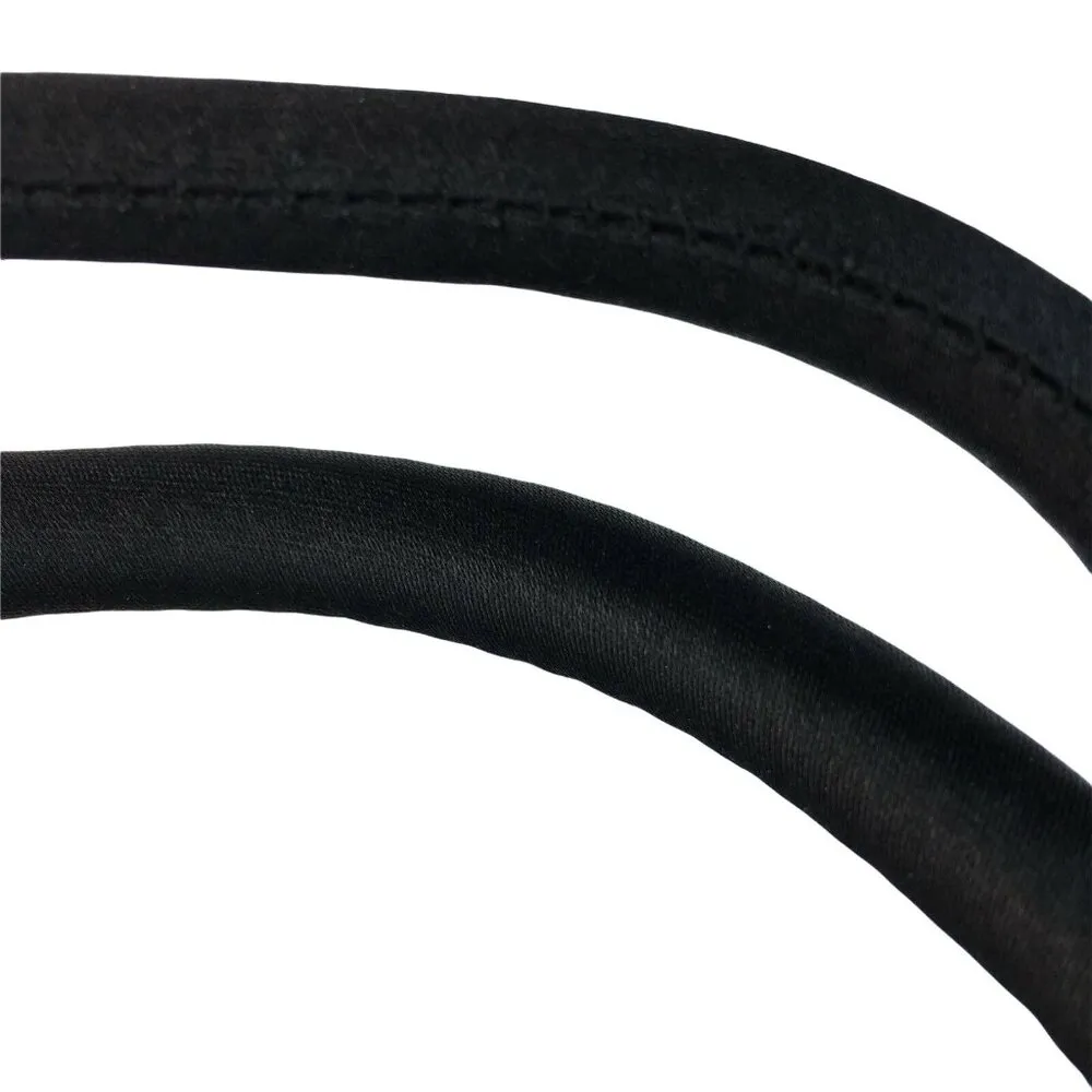 Little Black Formal Evening Purse Beaded Handbag Fabric 8.5 x 3.5 With Handle u - Image 3