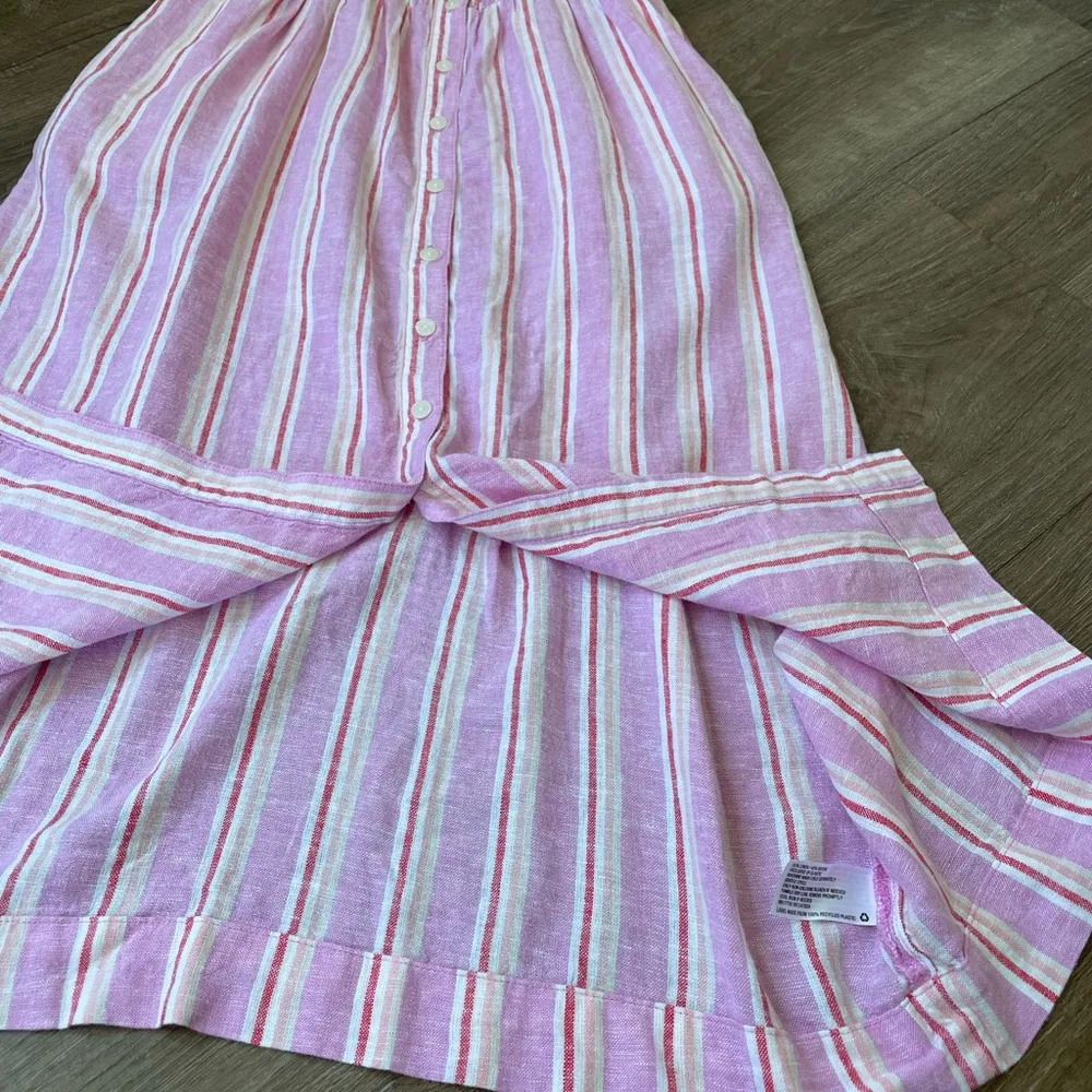 Universal Thread NEW Pink Linen Rayon Tie Strap Midi Summer Dress ~ NWT Size M - Image 8