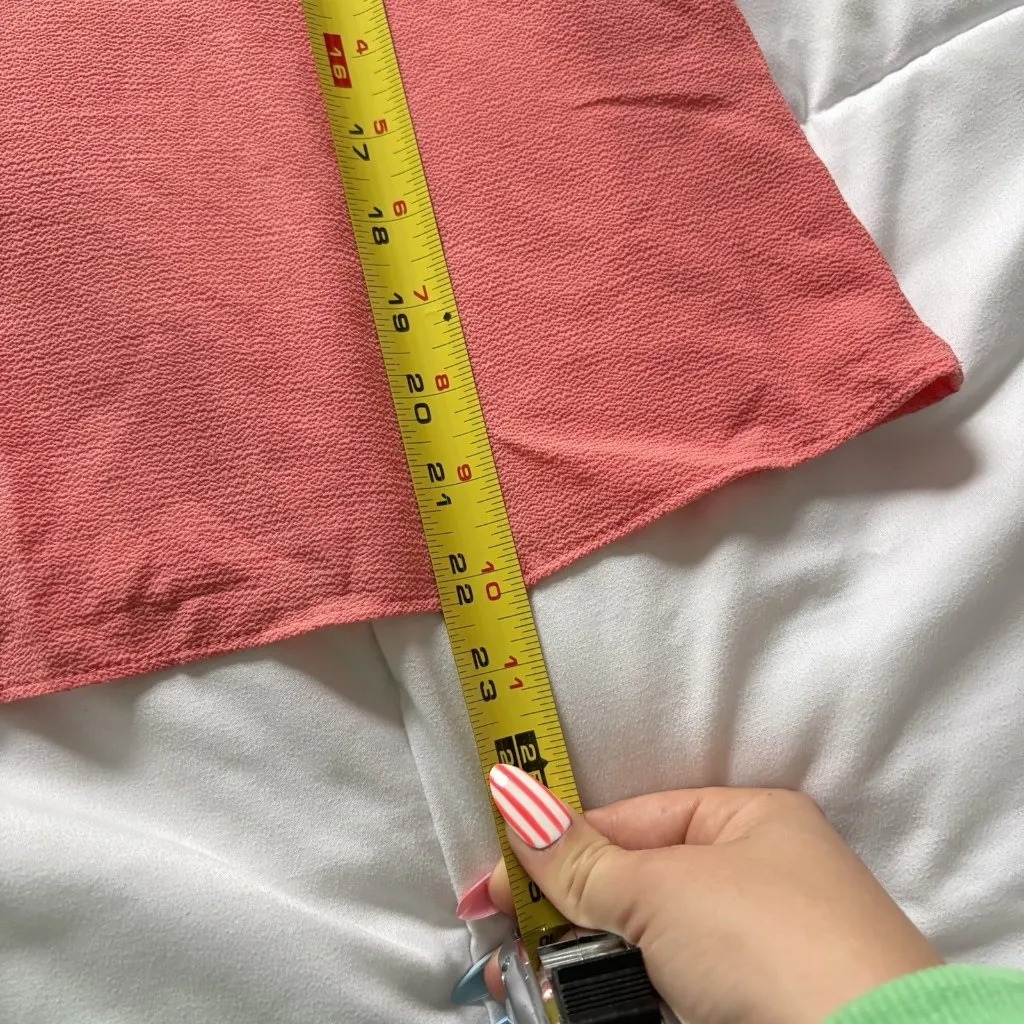 Kay Celine Womens Size Small Blouse 3/4 Wide Sleeve Pink Coral Vintage 90s Y2K - Image 4