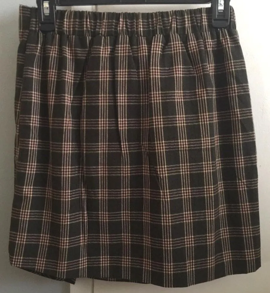 Plaid Tie Front Slit Skirt - Image 7