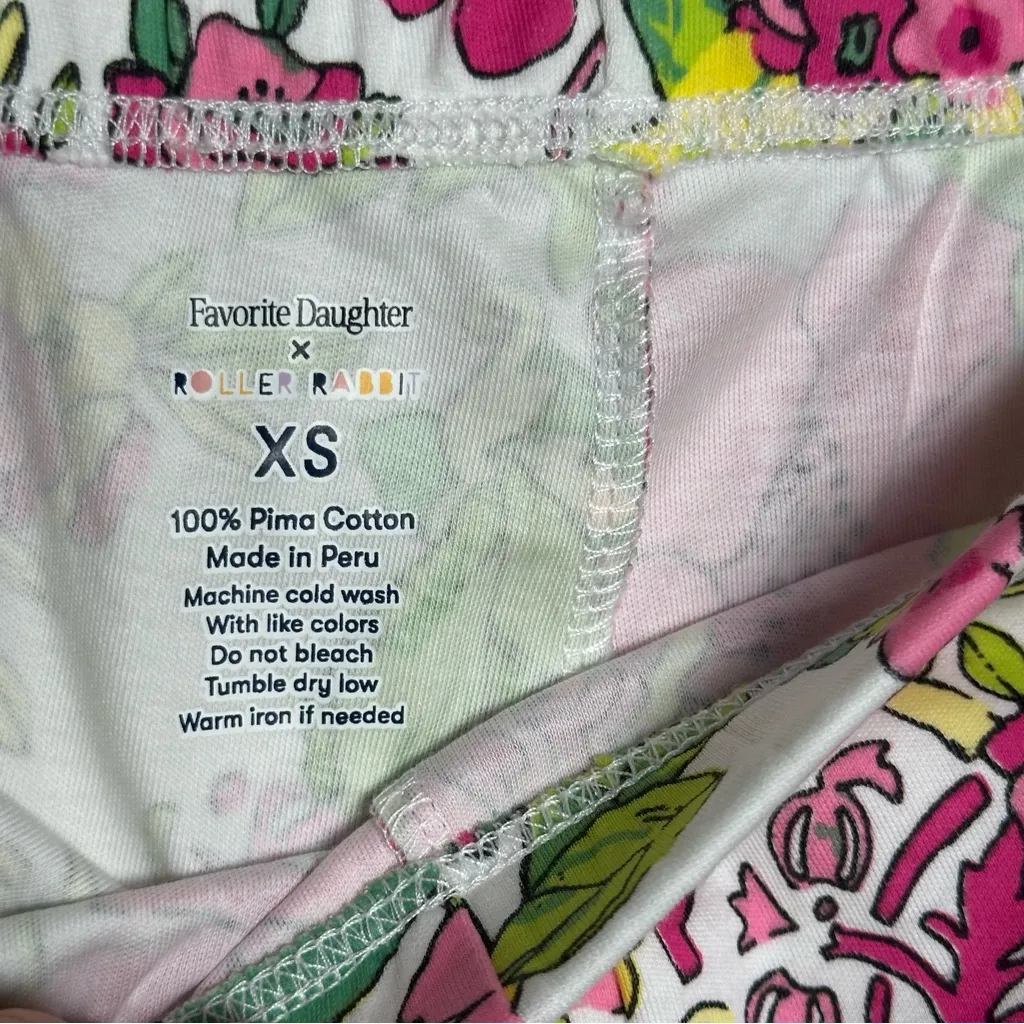 Favorite Daughter x Roller Rabbit "Breakfast in Bed" Polo Pajama Set XS NWOT - Image 14