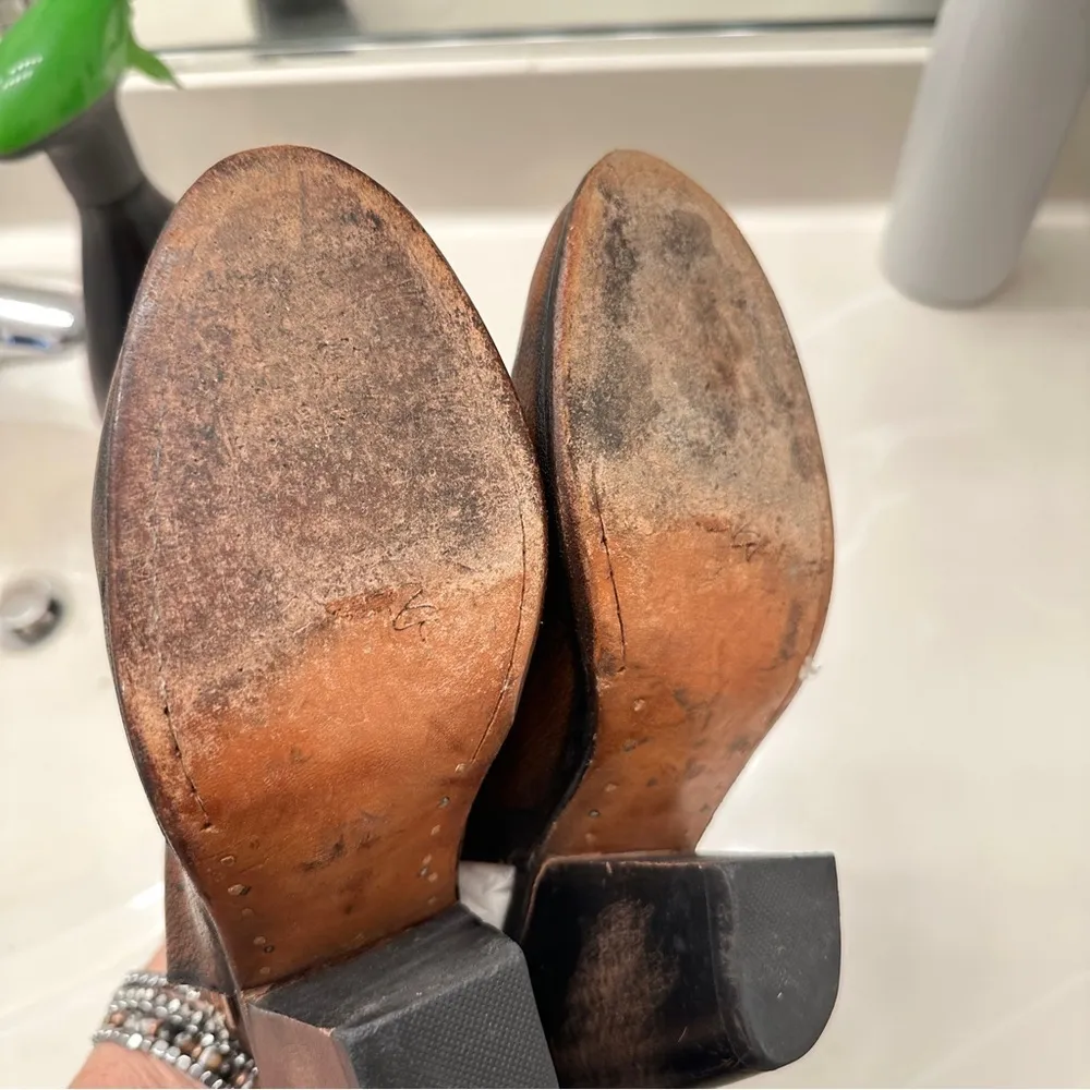 Freebird by Steven Brown Ankle Boots with Distressed Leather Chunky Heel 9 Shoes - Image 6