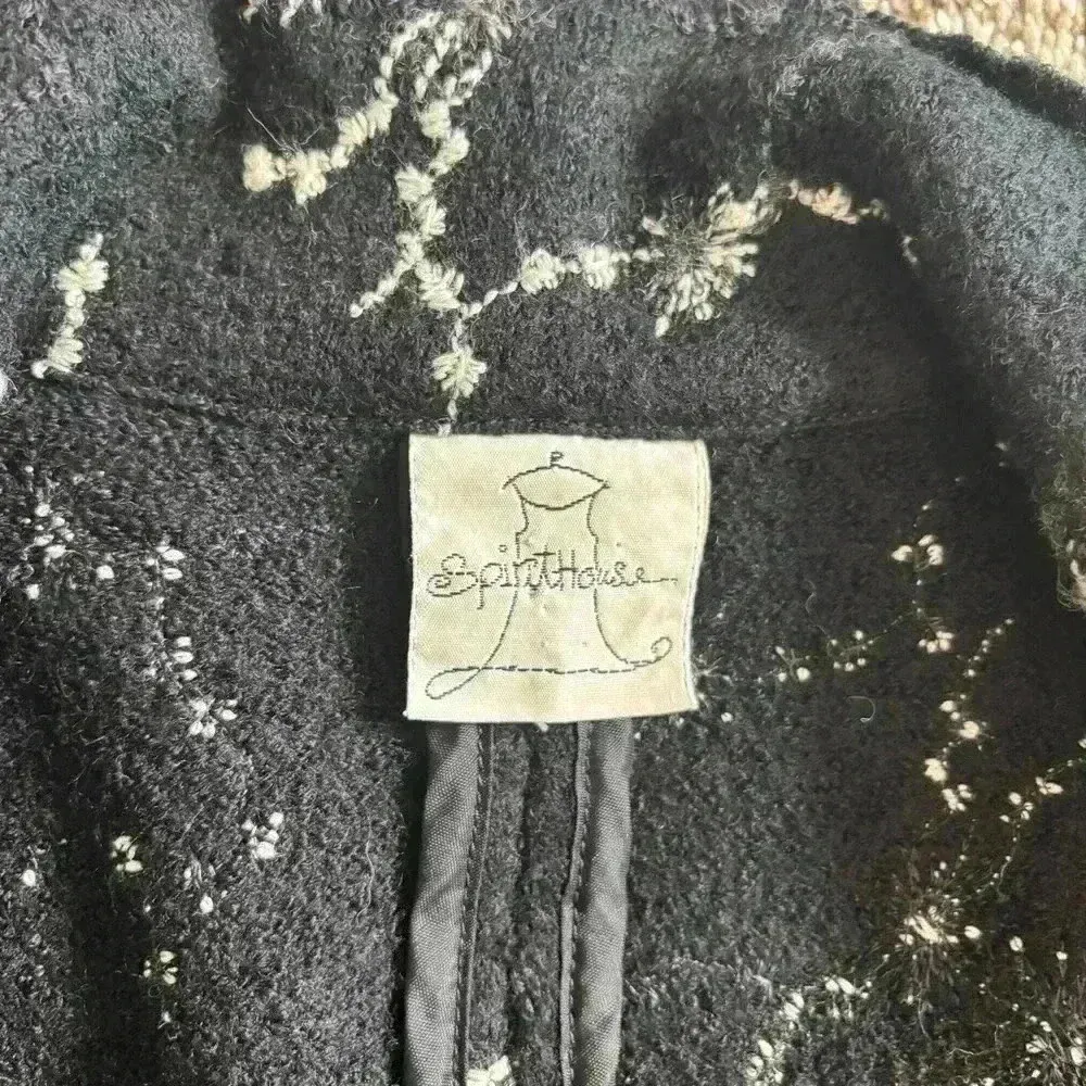 SpiritHouse 100% Wool Made in LA USA Black White Pattern Blazer Size Medium - Image 7