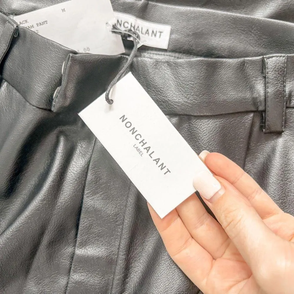 NEW Nonchalant Label Pelham Pant Vegan Leather Black Size M - Image 7
