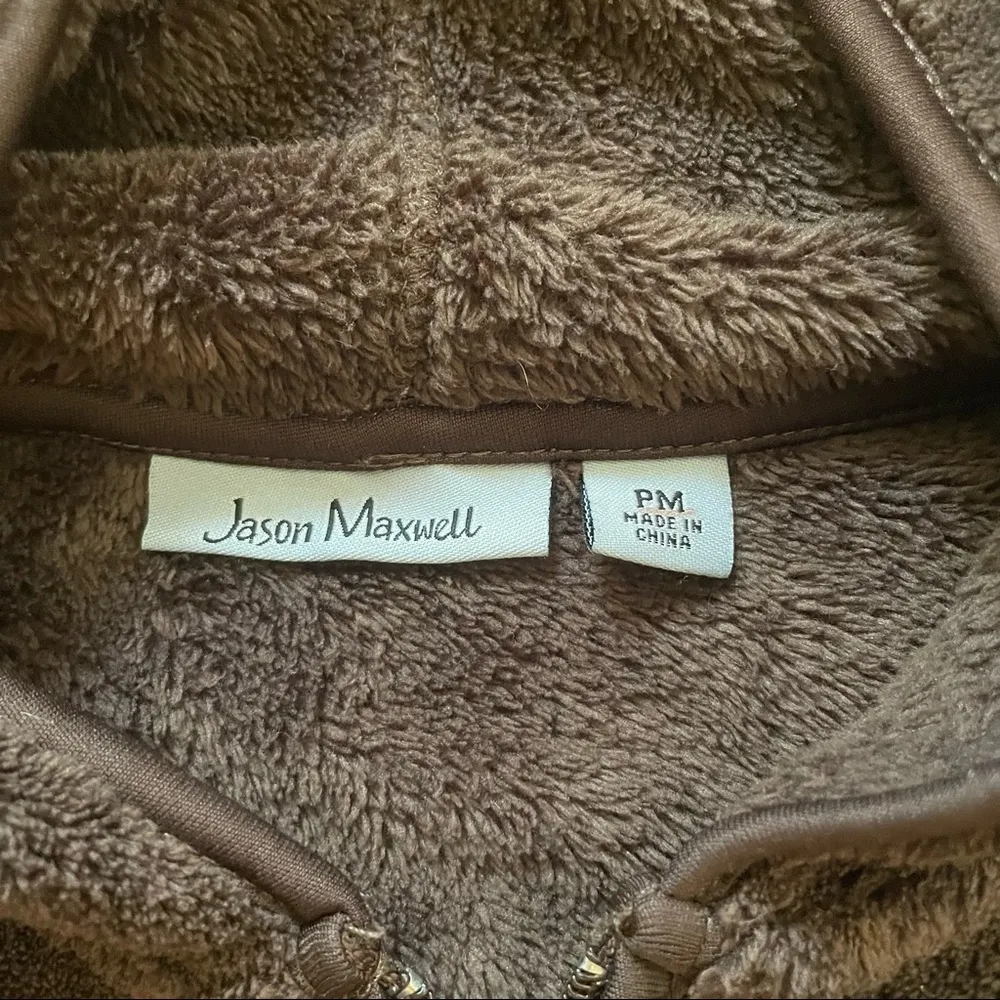 JASON MAXWELL plush zip hoodie, size PM - Image 6