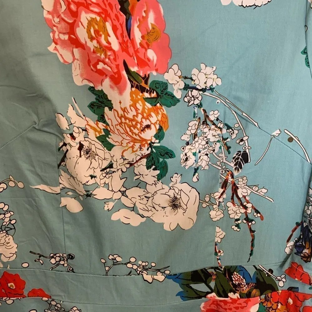 Vintage Look Artter Size XL Floral Pin Up 50s Dress Pink - Image 7