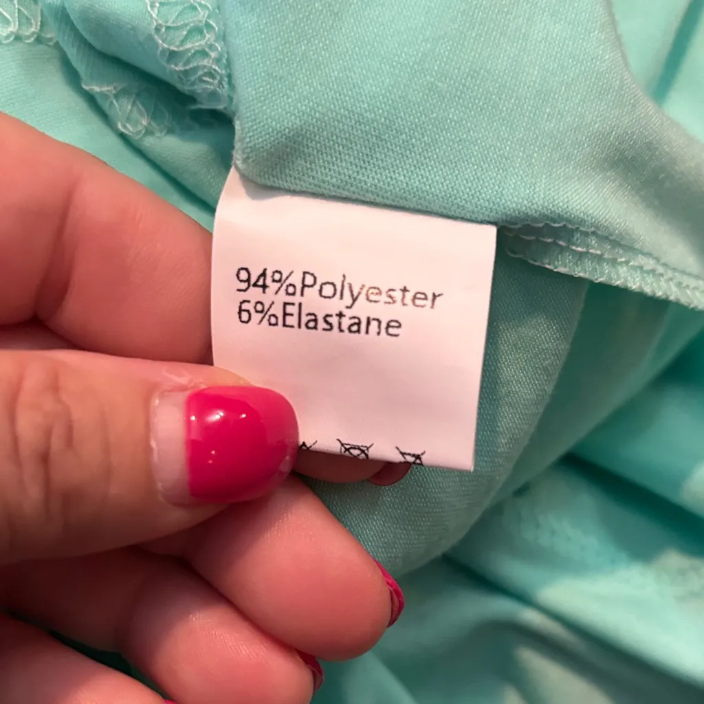 Chic Turquoise Long Sleeve Midi Dress‎ Green Size M - Image 5