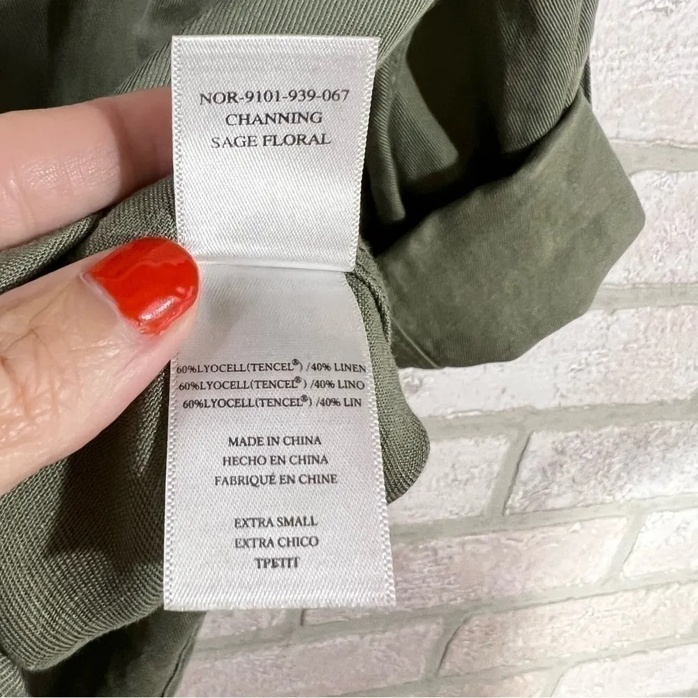 Rails Channing Sage Floral Embroidery Snap Button Long Sleeve Shirt Size XS - Image 10