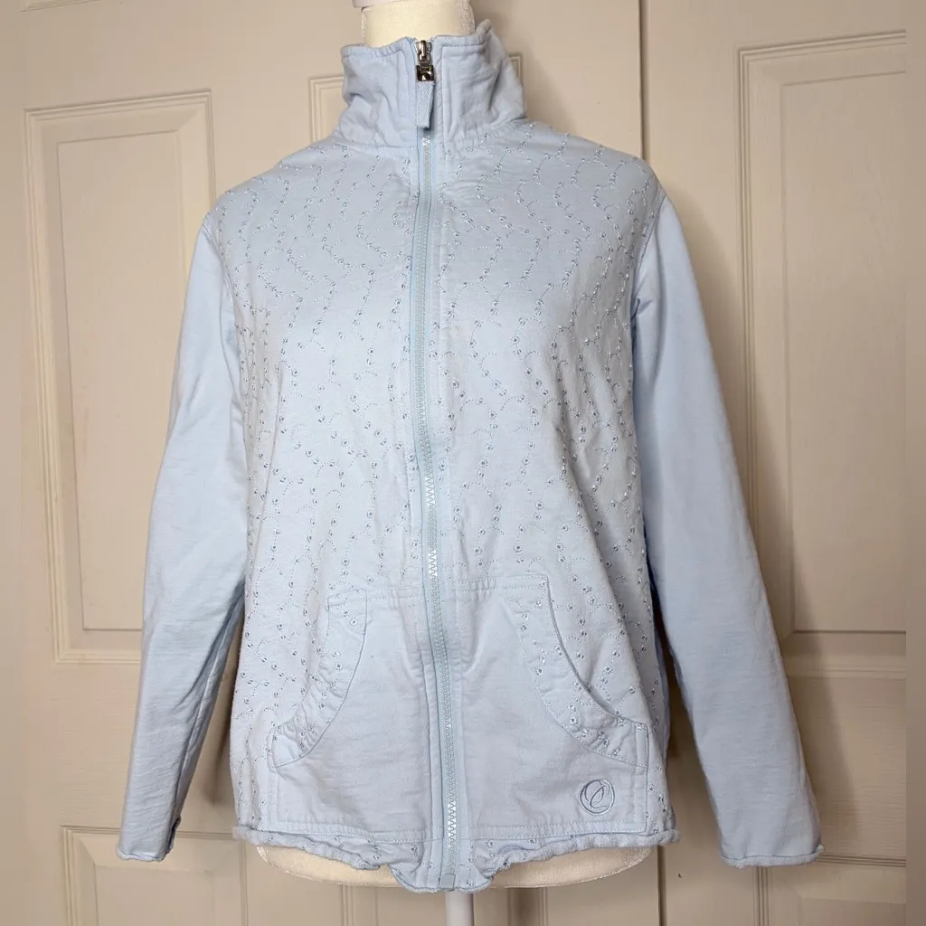 Oleg Cassini sport cotton Light Blue Zip - Image 4