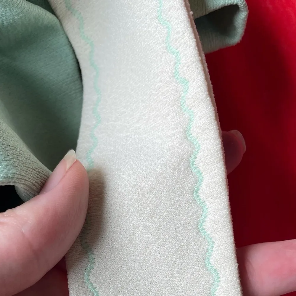 70s vintage mint and cream skirt set coordinating set wrap top and skirt set Size 2 - Image 4