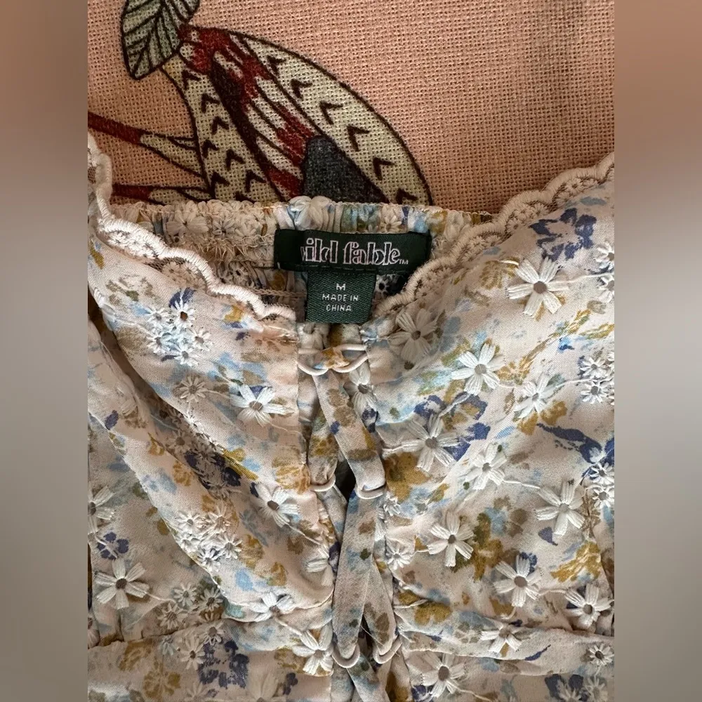 White Floral Lace Corset Style Wild Fable Stretch Daisy Coquette Tank Top M - Image 2