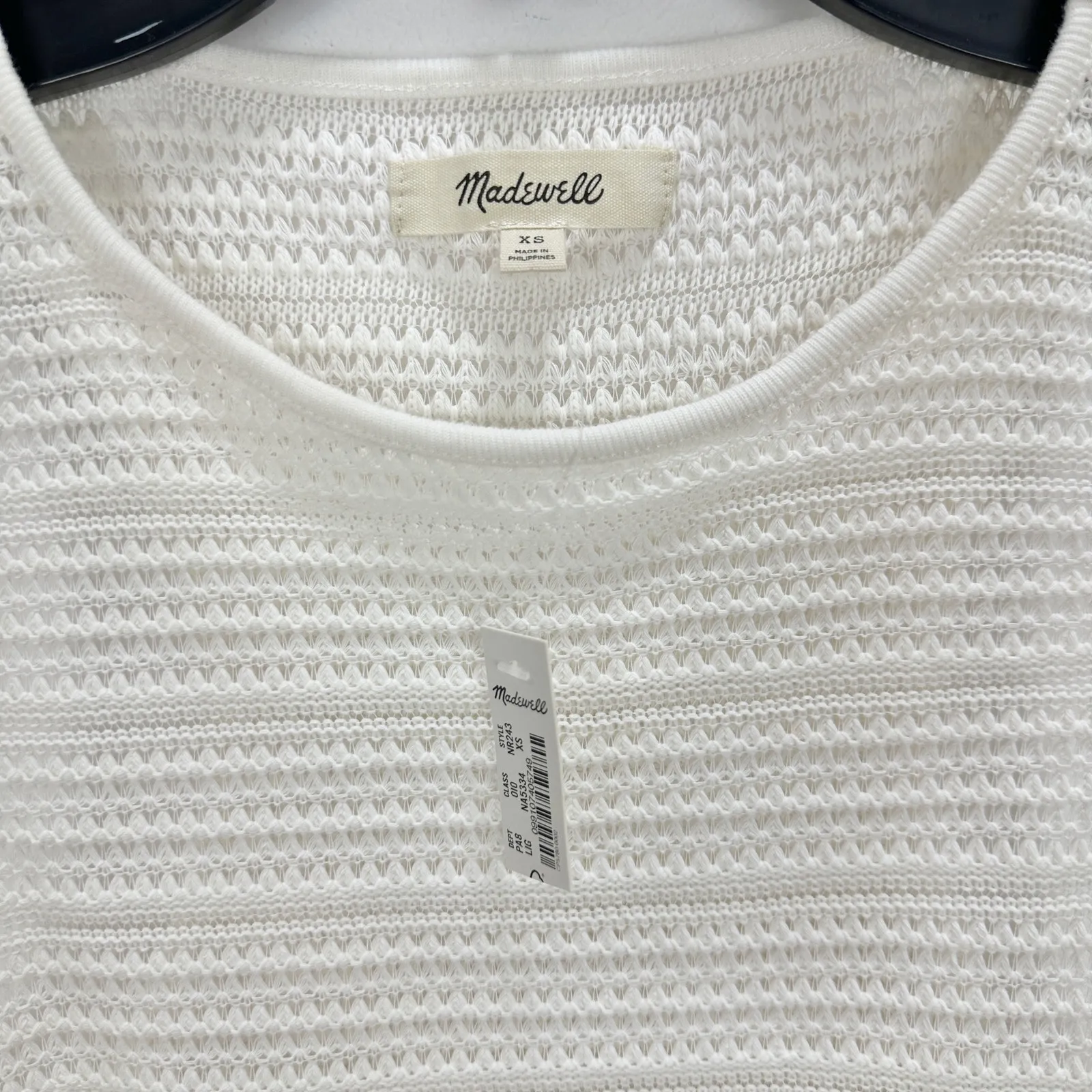 Madewell Crochet Knit Cutaway Tank Cropped Lighthouse Cotton Blend Cream XS NWT - Image 8