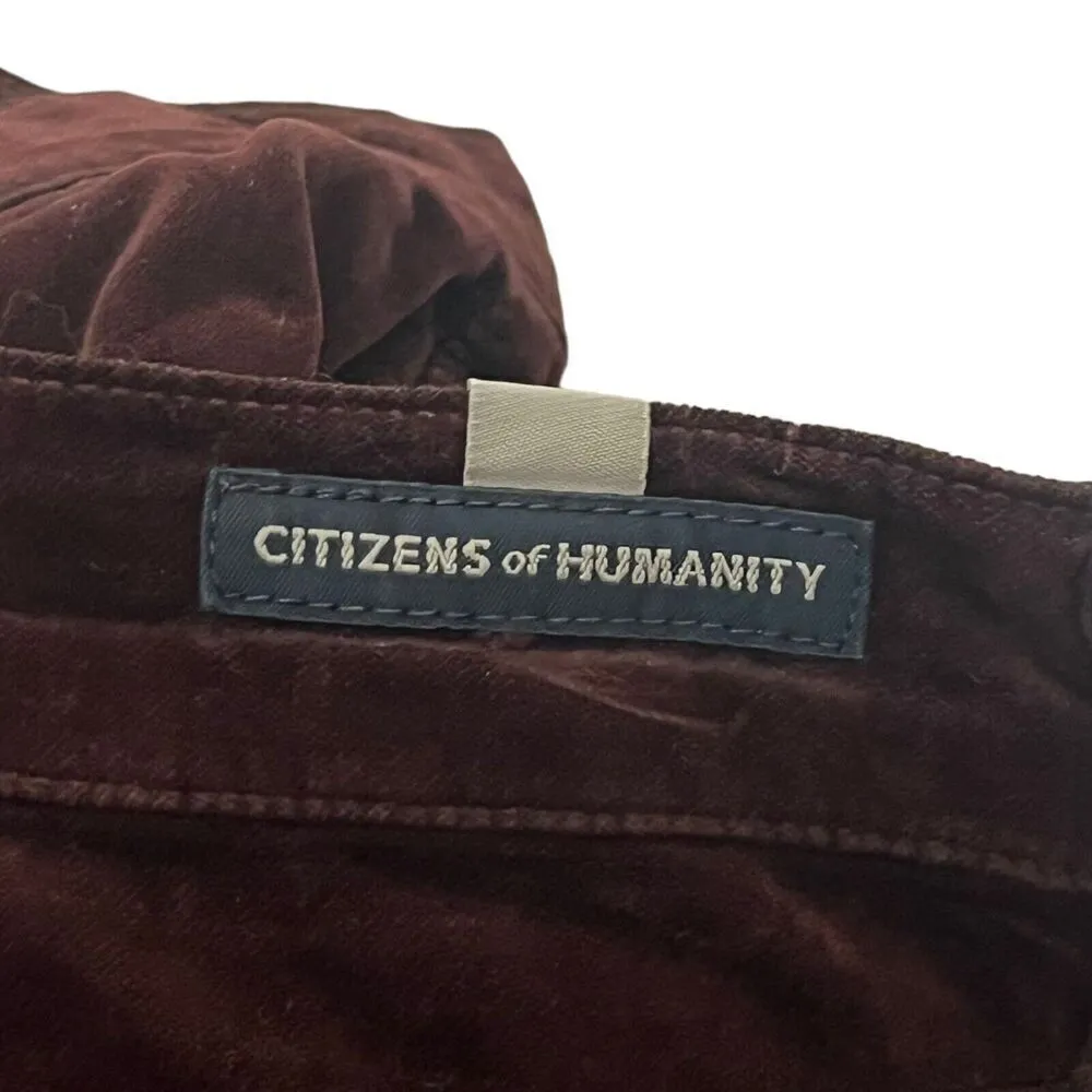 Citizens of Humanity Rocket Velour Skinny Jeans Burgundy Women’s Size 25 High Ri - Image 10