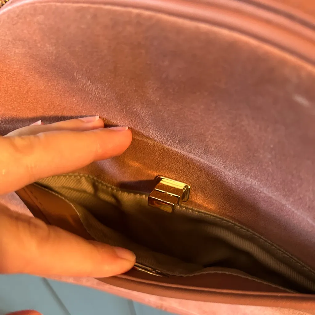 Talbots Pink Rose Suede & Leather Shoulder Purse - Image 4