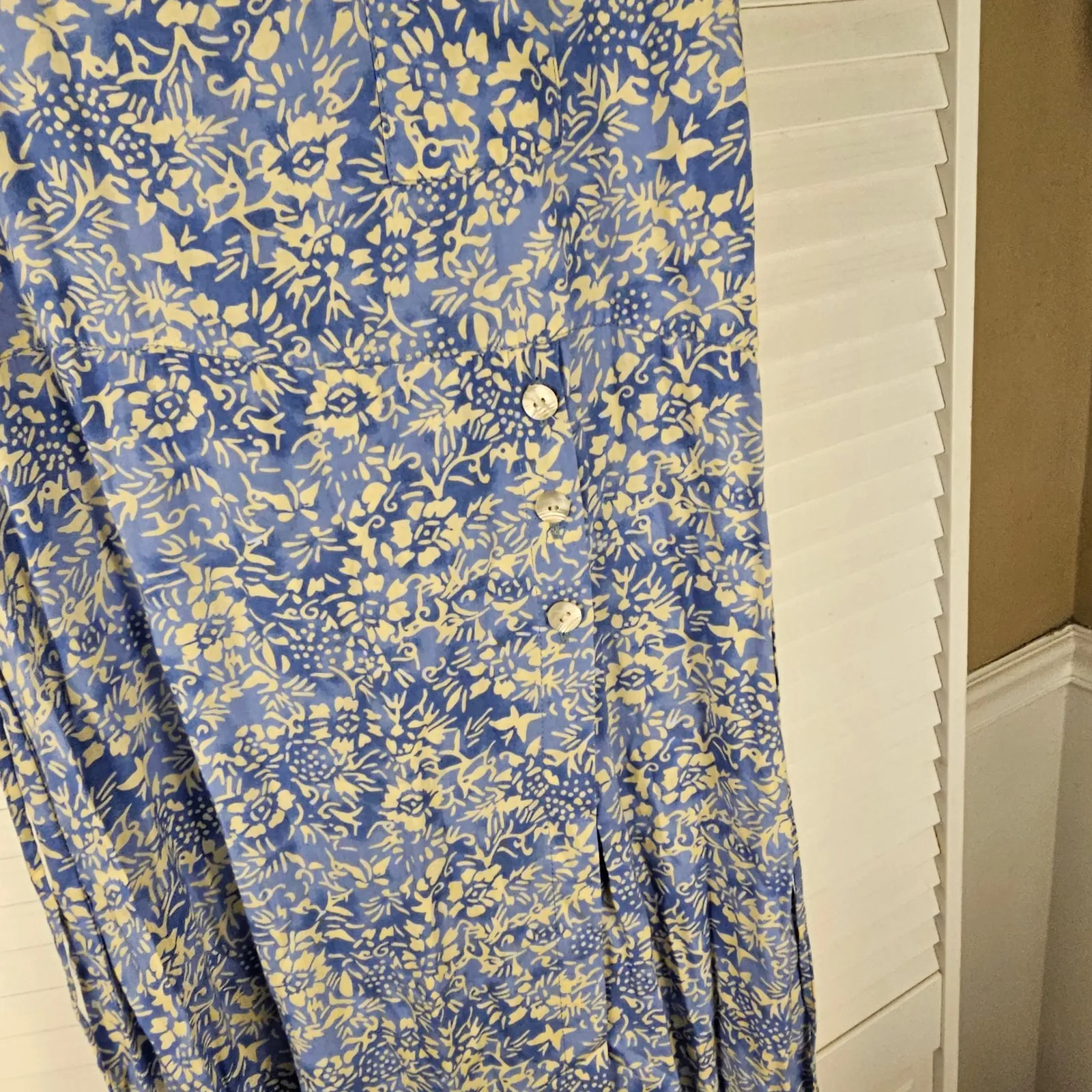 Vintage April Cornell Trading Womens Blue Floral Midi‎ Sundress XS - Image 3