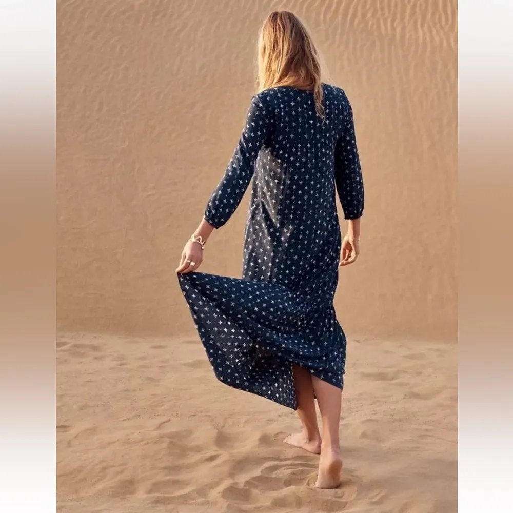 MADEWELL Silk Medallion Dot Maxi Dress in Coin Black Sea Size XXS - Image 2